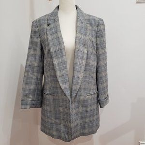 Plaid Notch-Collar Jacket